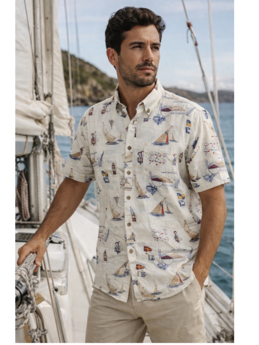 Munsingwear Classic Cut Skipper Button Down Short Sleeve Shirt